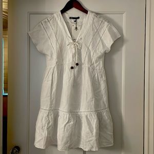 Zara, white knit sundress/cover up, cap sleeves.
